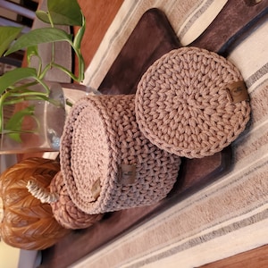 Round Coasters, Set of 4 / 6 / 8 Hand Crocheted With Cotton Cord With ...