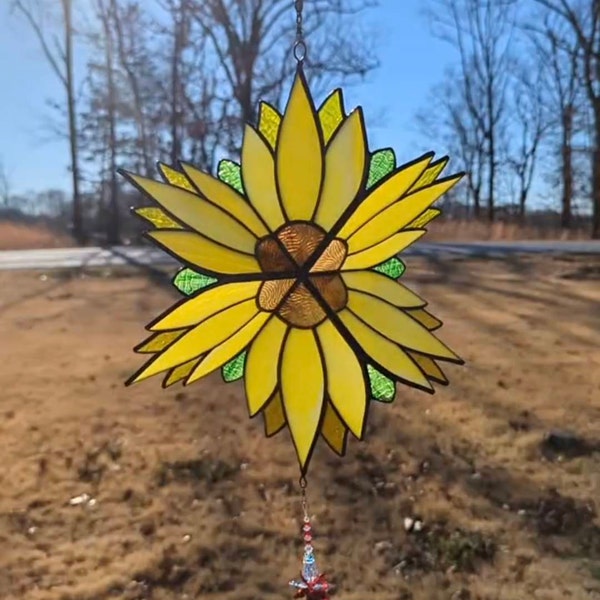 Sunflower Stained Glass Spinner Pattern Etsy
