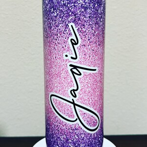 20 Oz Skinny Tumbler Pink Glitter Ombre Wrap Tapered Straight - Etsy