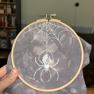 Halloween Orb Weaver Embroidery Pattern: Spooky Spider (PDF
