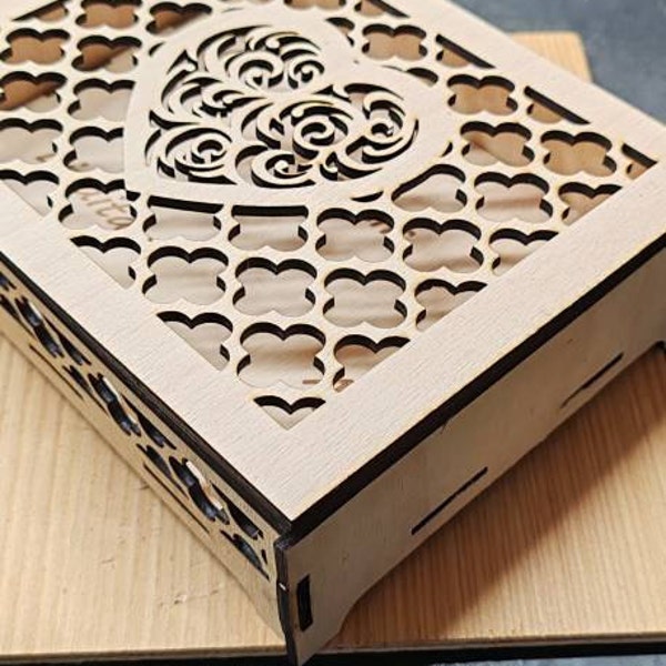 Laser Cut Box With Heart Svg Files, Vector Files for Laser Cutting - Etsy