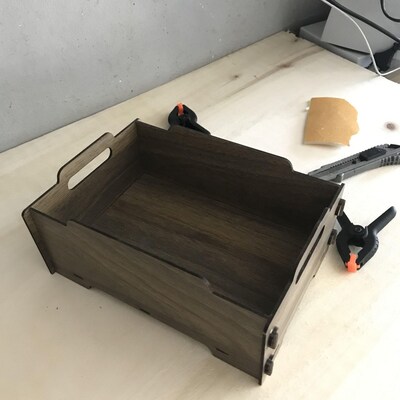 Srliya Vintage Koffer 34x20x11cm - Antike Holz-Leder Aufbewahrungskiste