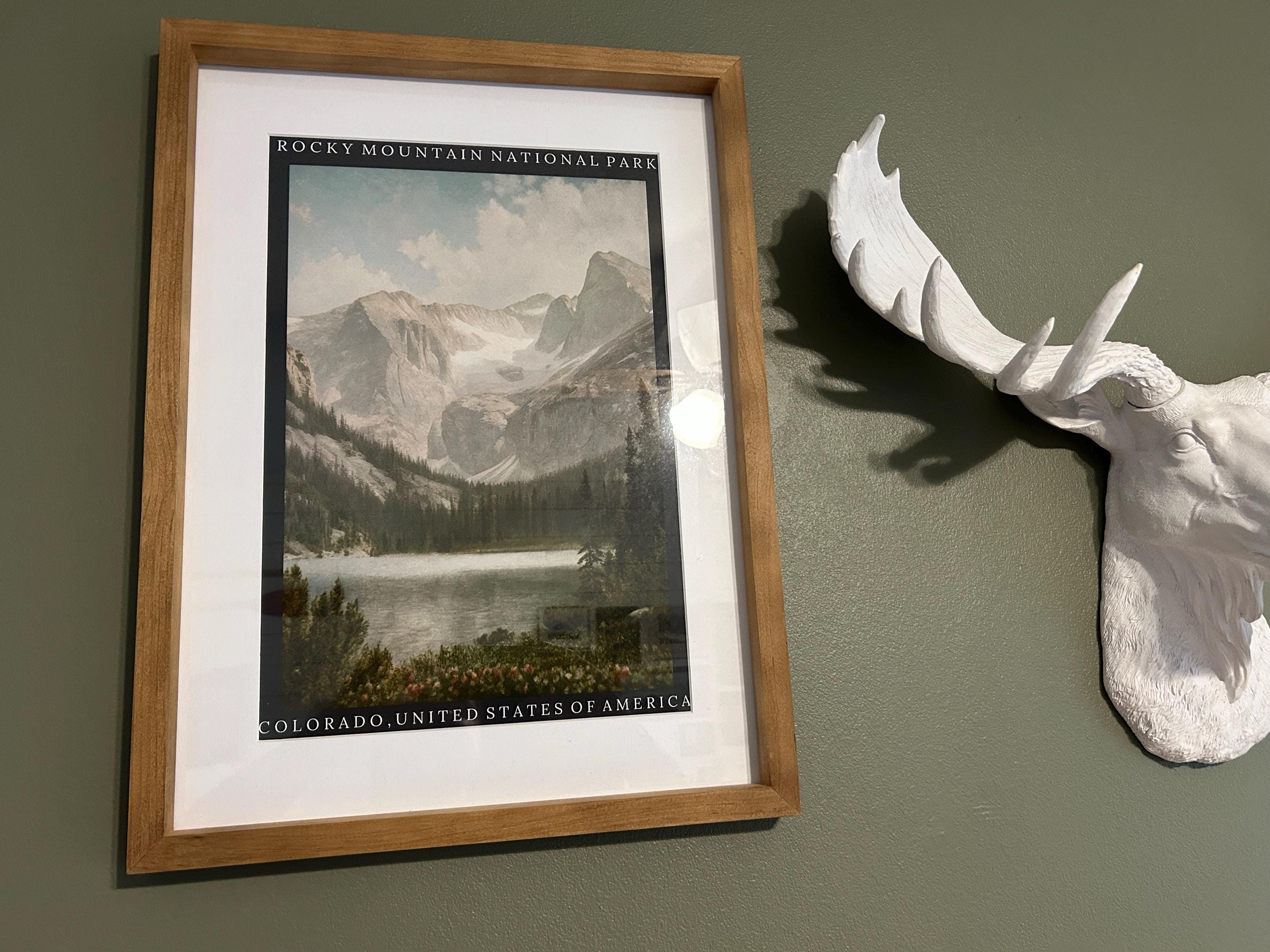 Customer photo — Alpine Lake Poster – Framed Vintage Rocky Mountain Print