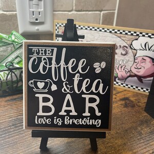 Coffee & Tea Bar Ceramic Tile Sign with Easel, Coffee and Tea Bar ...