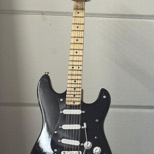 Solid Black Stratocaster Official Fender™ Miniature Black Strat