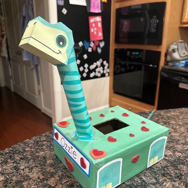 Brachiosaurus Valentine Box Kit | Longneck Dinosaur Printable Box Decor ...