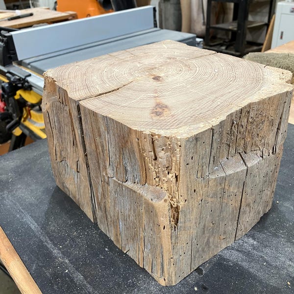 4x4x4 - Premium Wood Block 200 Year Old Piece of Reclaimed Wood, Wood ...