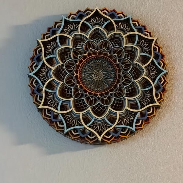 3D Wood Mandala Wall Art: Layered Boho Decor - Etsy