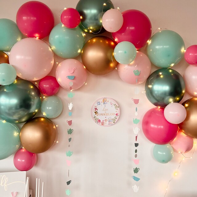 Ghirlanda di palloncini pastello di alta qualità, arco di palloncini rosa,  arco di palloncini Alice nel mondo delle meraviglie, ghirlanda di palloncini  primaverili, ghirlanda di palloncini pastello -  Italia