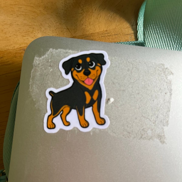Rottweiler Sticker || Chibi Puppy Dog, Vinyl, Hand Drawn Illustration ...