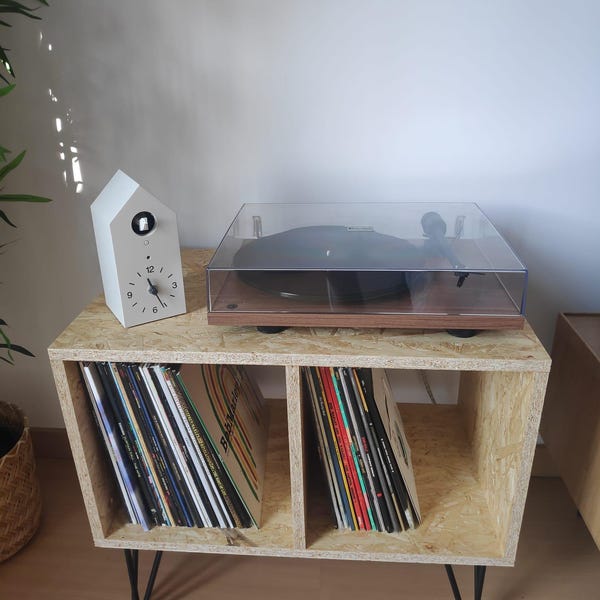 Turntable Stand & Vinyl LP Storage, From Made Durable and Recycled OSB ...