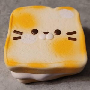猫トーストタバスクイーズトイ - 子供と大人のためのストレス解消