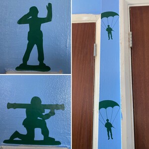 Custom Name Army Solider Wall Decal Boy Room Kids Room Personalized Name War Mil
