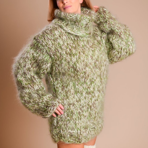 Long Sleeve Mohair Cardigan - Deep Black main image 1