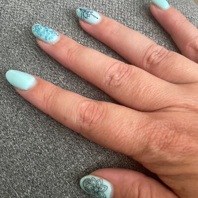 Nail Art Water Decals Stickers - Tribal Necklace Gems Flowers Lace Designs (Style S778)