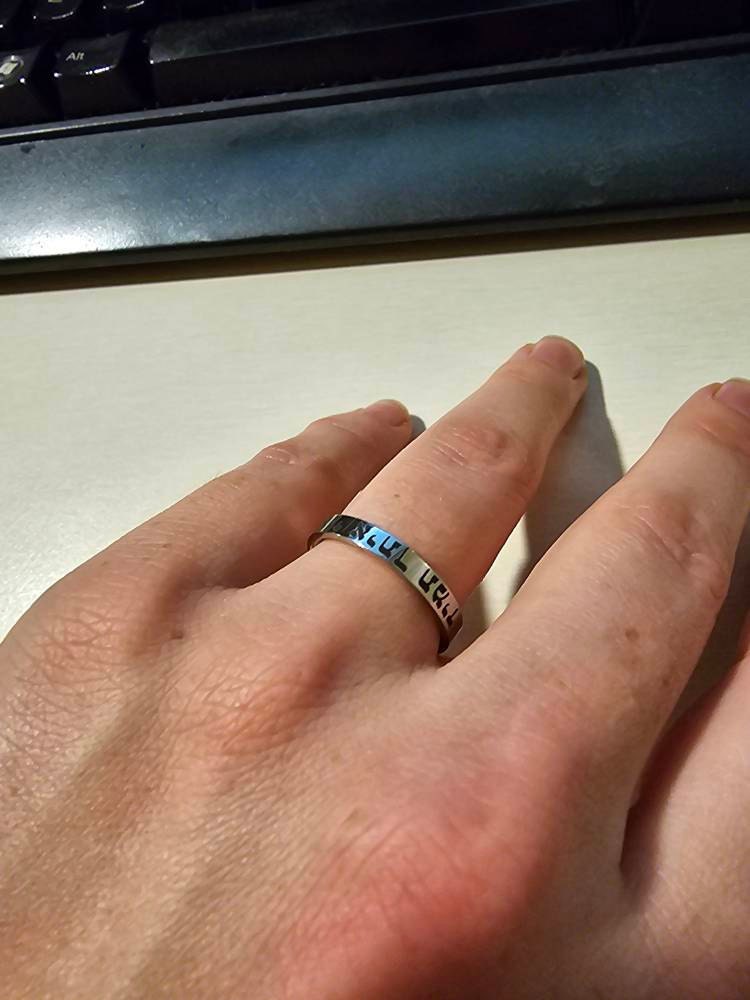 HEBRÄISCH – (Ich bin immer bei dir) – Zierlicher Stapelring aus Edelstahl, christlicher Schmuck, Bibelvers MATTHÄUS 28:20