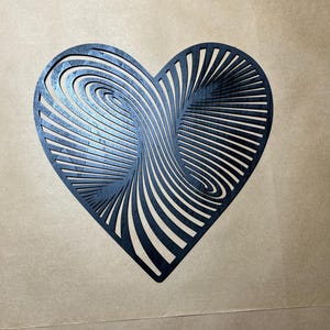 Twirl Heart Wall Art Decor Laser Cut Dxf Glowforge Svg Xtool CNC