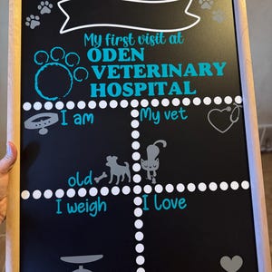 Veterinary First Visit Chalkboard - Vet Visit Chalkboard - Pets