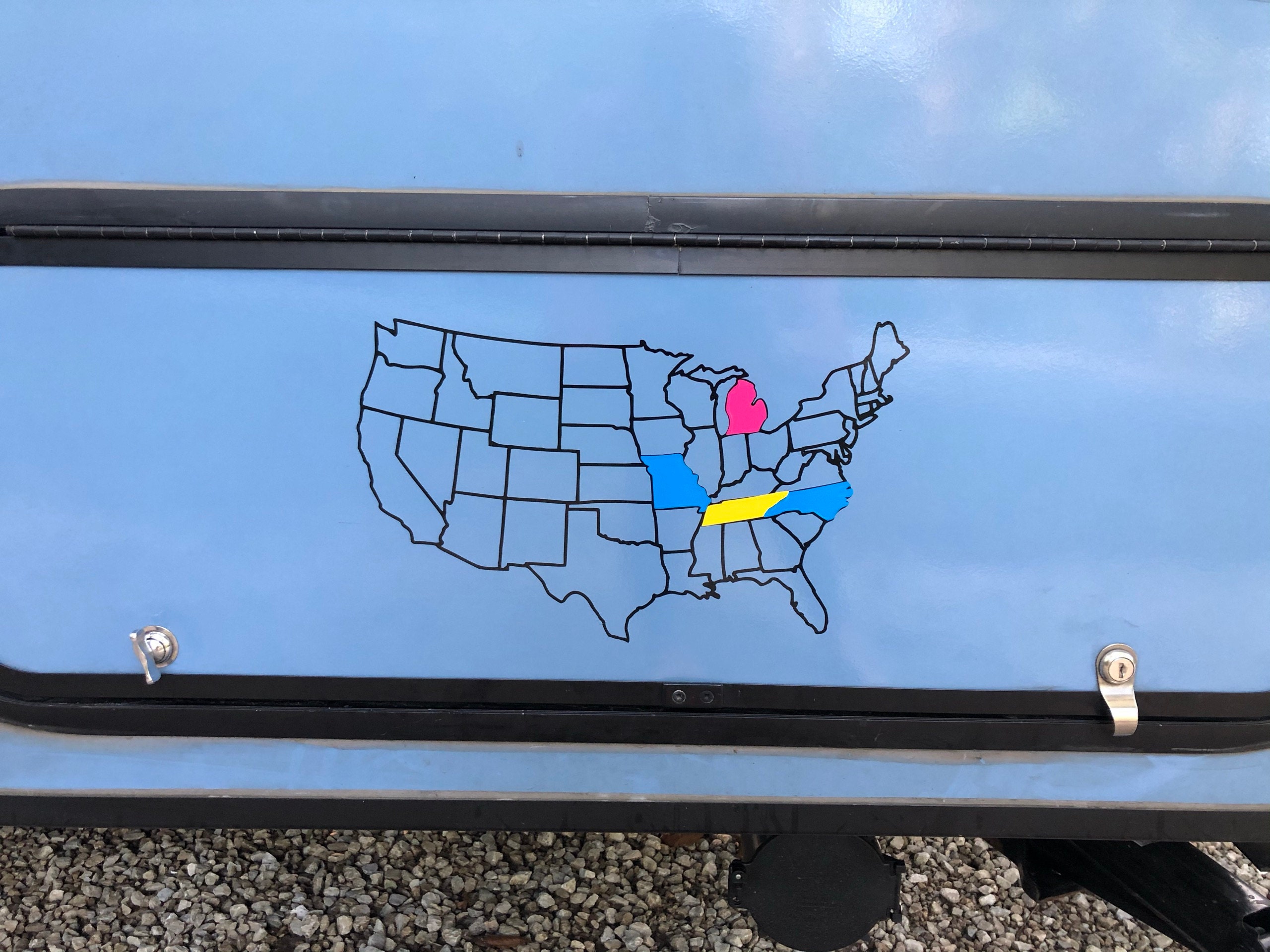 North America Decal Adventure Tracker - US Decal, Canada Decal, Mexico Decal, Camper Decal, Adventure Tracker, North America Map, Camping