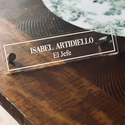 Custom Office Name Plate,modern Design Gold Acrylic,for Boss Gift - Etsy