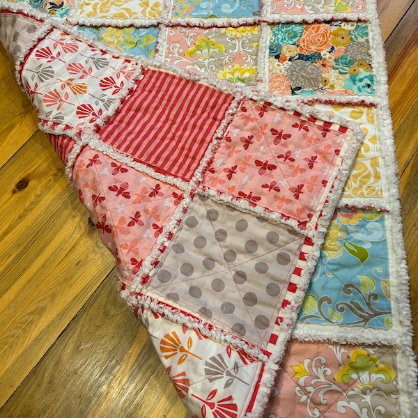 Pattern For Two Step Rag Quilt Double-sided Rag Quilt Tutorial PDF | Reversible Baby Quilt Pattern ...