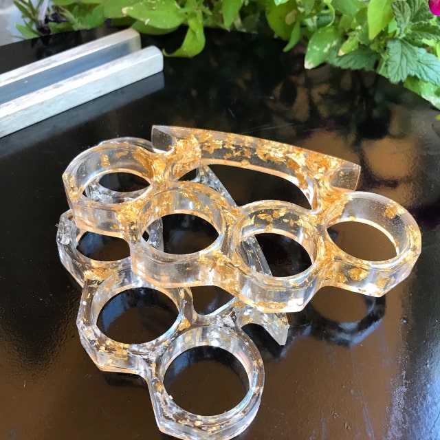 4 Pieces Knuckle Dusters Silicone Molds Brass Knuckles Resin