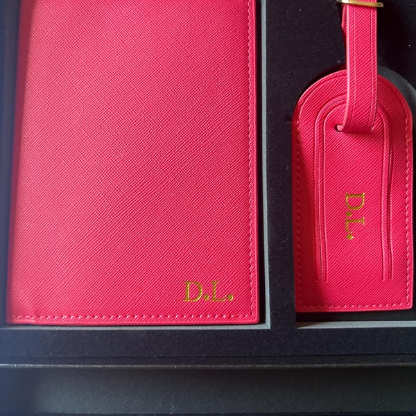 View of Personalized Luggage Tag | Monogrammed Travel Baggage Label | Custom ...