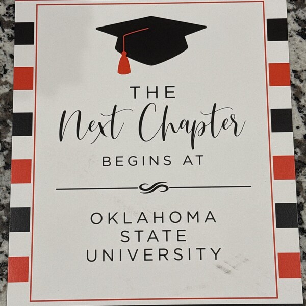 Next Chapter Graduation Sign, College Plans Grad Party Sign Decor ...