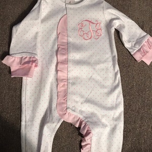 Baby girl coming home outfit monogrammed footie newborn | Etsy