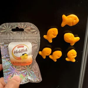 Holdfish Fridge Magnets Set of 6 Pcs, Goldfish Crackers Lovers Gift Idea