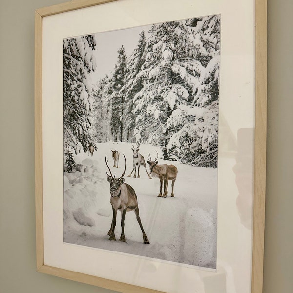 Reindeer Wall Art Set Winter Poster Set Set of 2 Prints Christmas ...