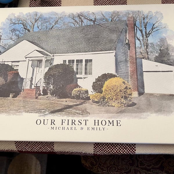 Multiple House Watercolor Portrait – Custom Family Home Canvas Print - Etsy
