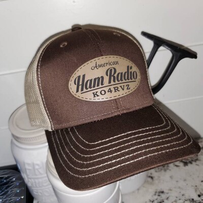 American Ham Radio Leather-look Patch Hat With Callsign - Etsy