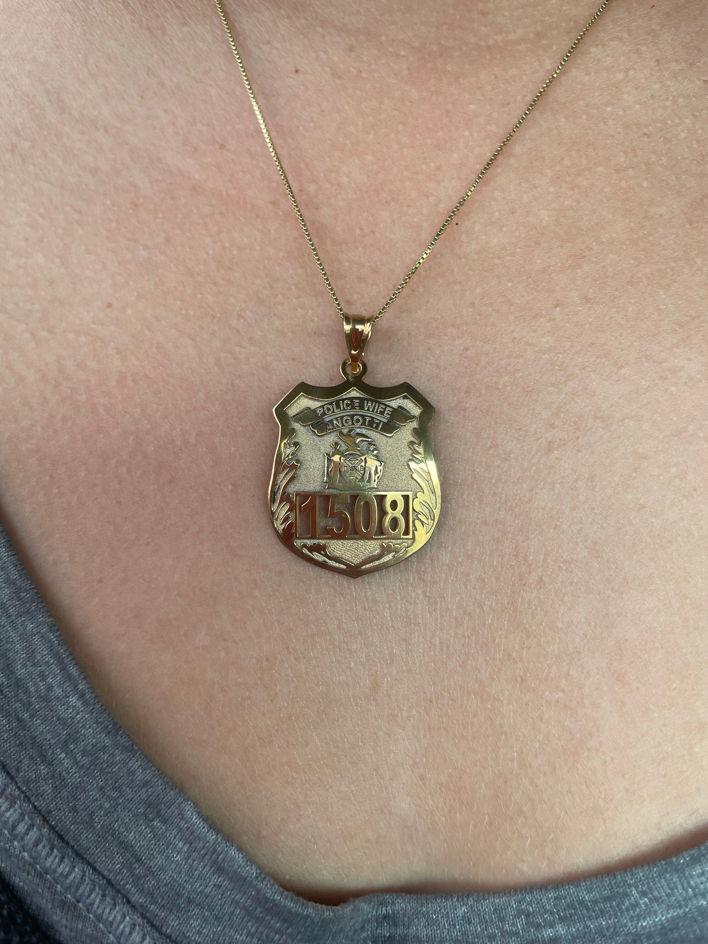 Police Officer Gifts, Police Gift, Police Badge, Personalized Police Badge Retirement Necklace with Any Number & Dept, Police Necklace
