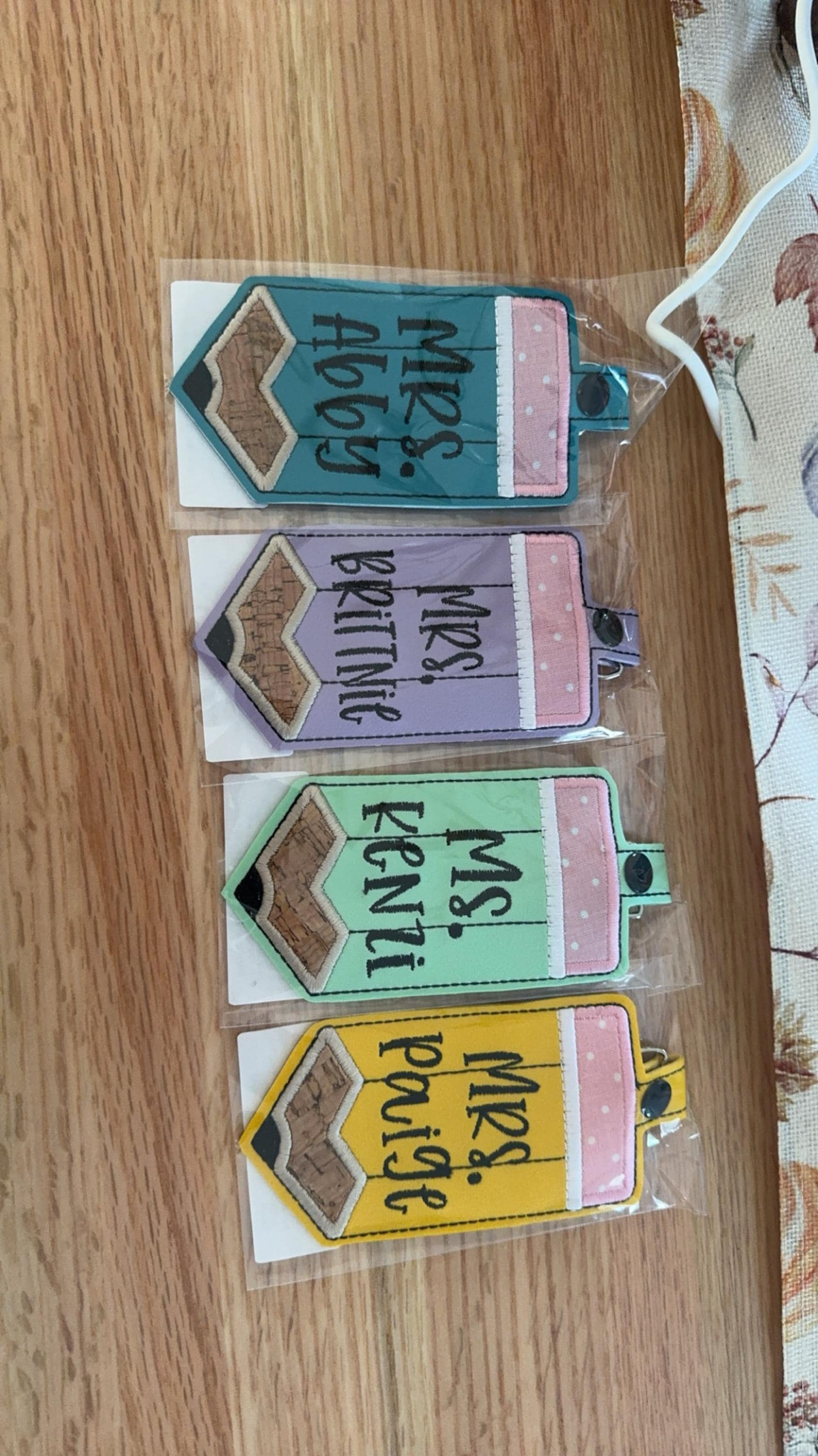 Personalized Teacher ID badge holder, luggage tag, teacher gift, teacher appreciation gift, pencil backpack tag, bag tag, pencil bag tags