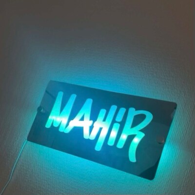 thumbnail image 2 of Johnalans Personalised LED Name Sign - Stitch Design With Any Name - Acrylic Mirror 2 of 4