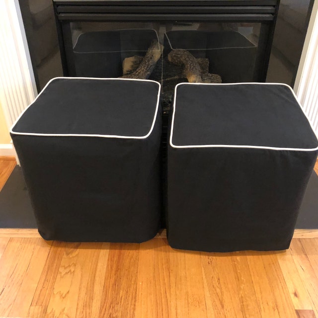 Cube Slipcover Small Ottoman Cover with Welt Cord Footstool Etsy