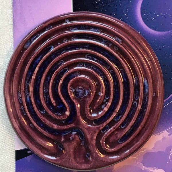 Ceramic Greek Finger Labyrinth Meditation Prayer Art, Stress PTSD ADD ...