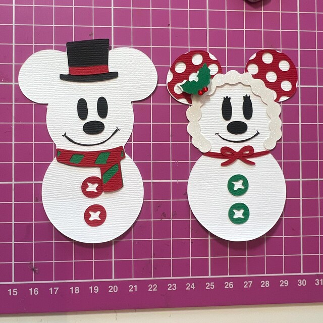 ミッキーとミニーの雪だるま SVG - Cricut または Silhouette Cut