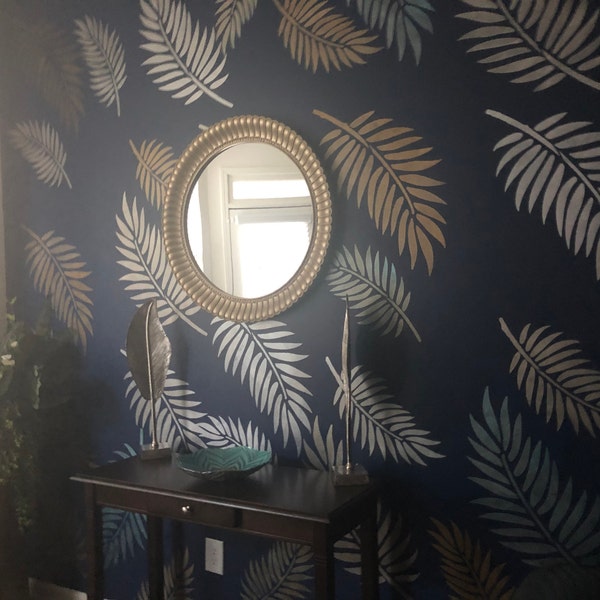 Palm Leaves Pattern Wall Stencil Palm Leaves Stencil Stencils For palm-leaves-pattern-wall-stencil-palm-leaves-stencil-stencils-for