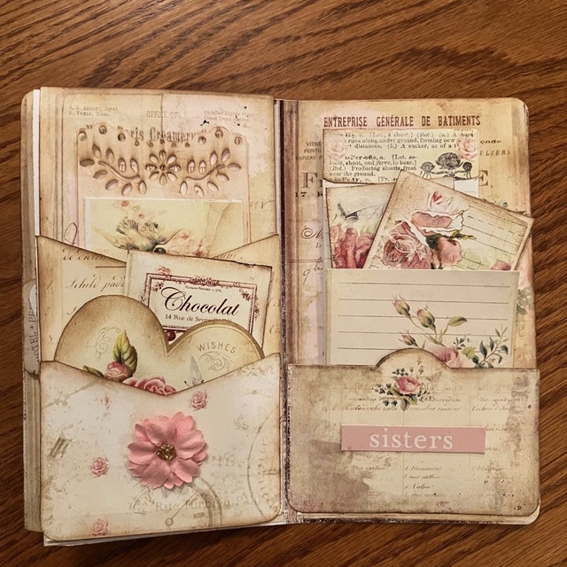 Junk Journal, Page, Pockets, No. 1, Folio, Folder, Shabby