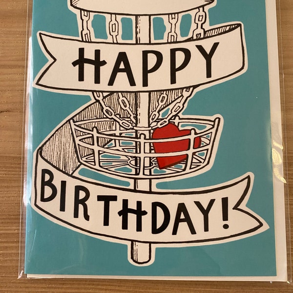 Disc Golf Birthday Card: Hand Illustrated Design - Etsy