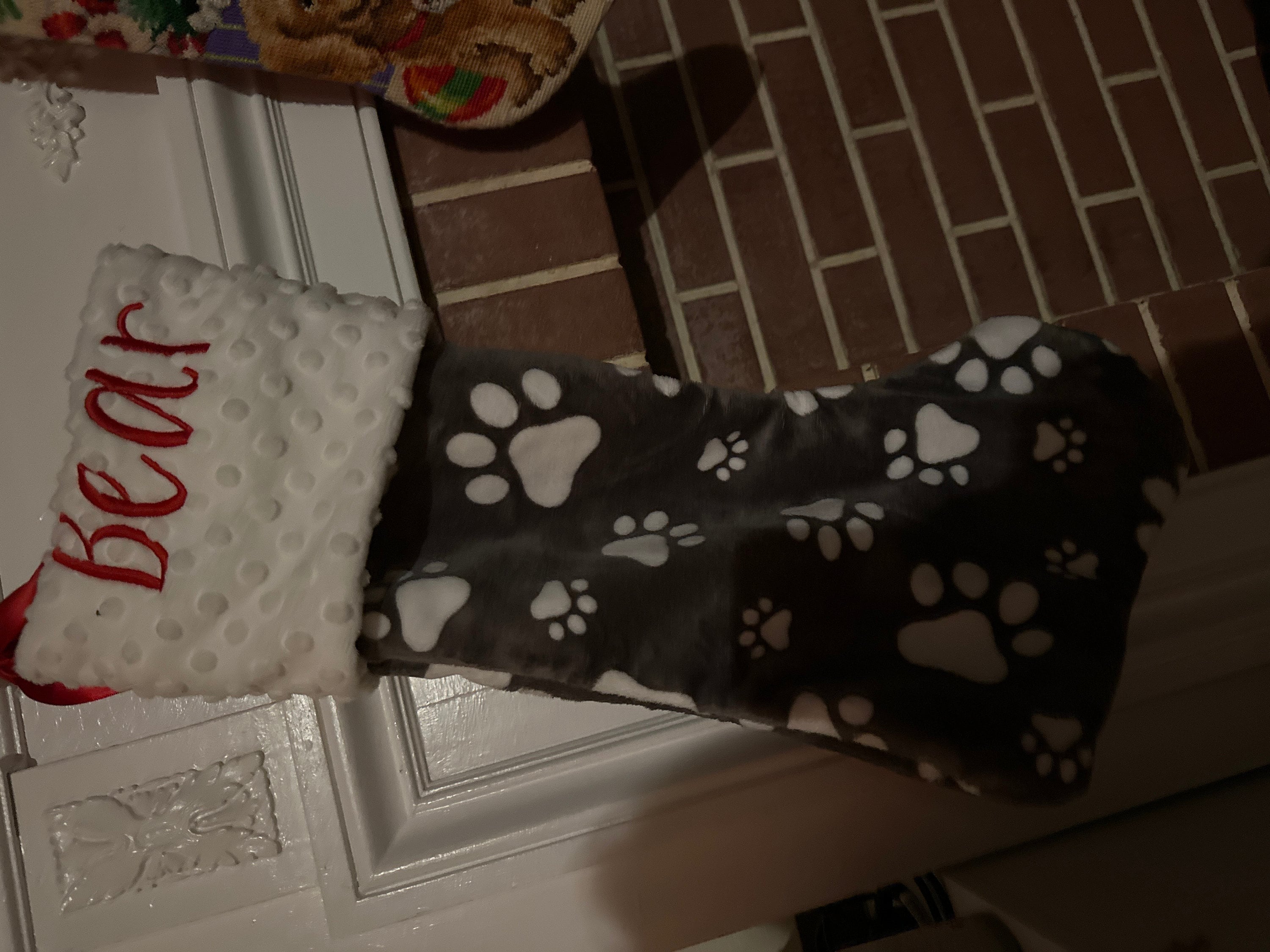 Paw Print Dog Stocking, Dog Christmas Stocking, Paw Print Christmas Stocking, Personalized Pet Christmas Stocking, Dog Christmas Stocking