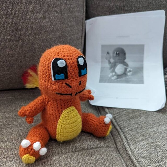 Charmander. I'm super proud of how this came out. The pattern is from a Pokémon  Crochet book. : r/crochet