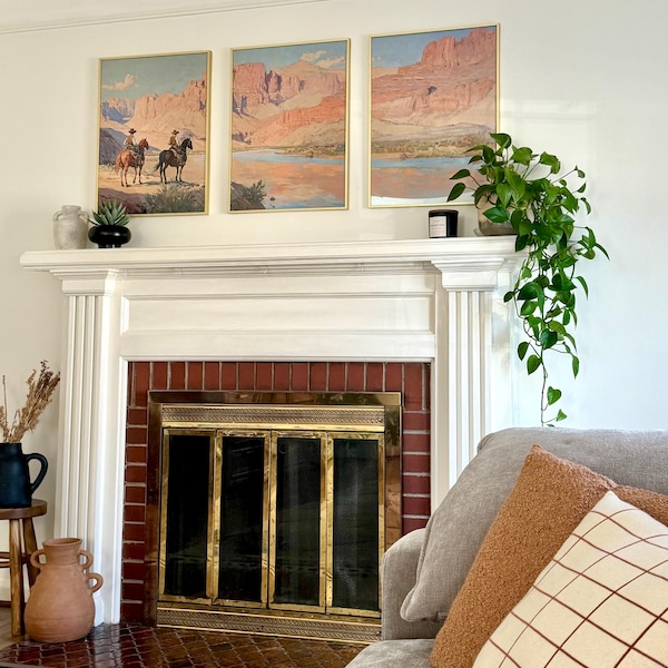 Cowboy 3 Piece Wall Art, Western Oil Painting Set of Three Prints ...