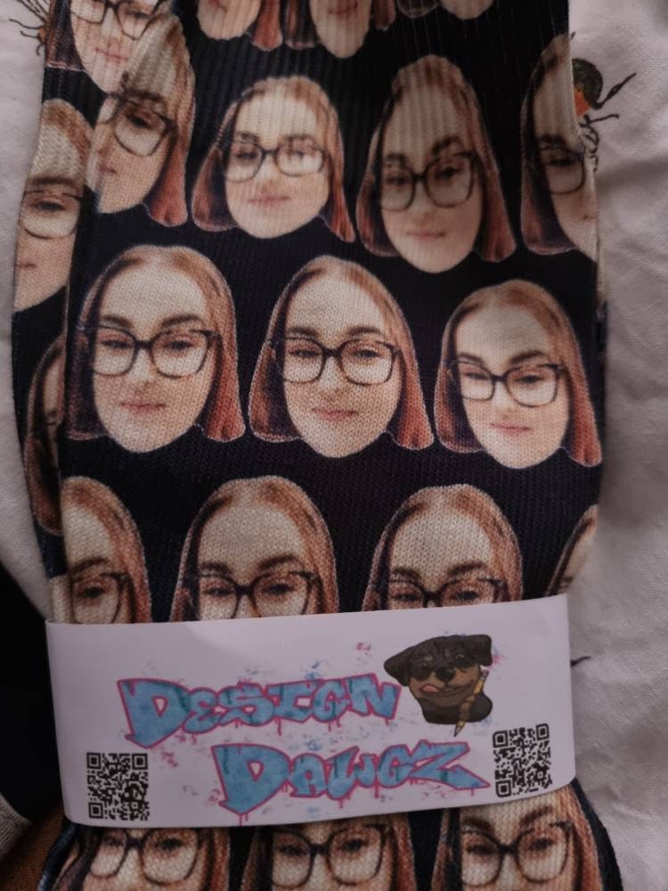 Full Face Photo Printed Socks Personalised Custom Designs | Birthday, Christmas, Fathers Day | Kids and Adult sizes