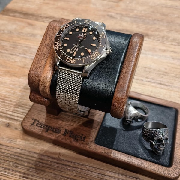 Mahogany Wood Watch Stand With Box, Wooden Watch Display for Men, Watch ...