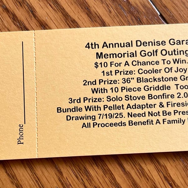 Custom Printed Raffle Tickets for Your Fundraiser! Your Choice of Card ...