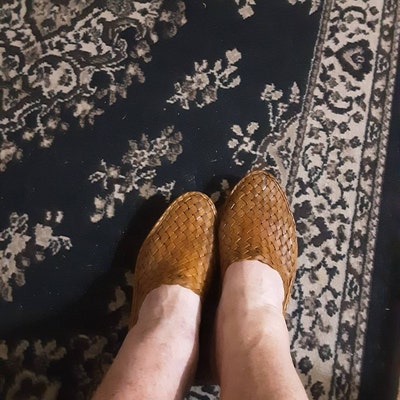 mens woven mules