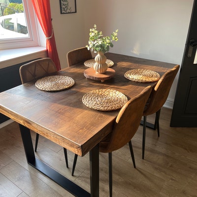 Rustic Extendable Dining Table Kitchen Industrial Rustic Wood SQUARE ...